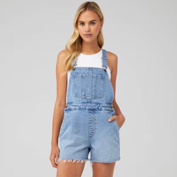 ROLLA'S ORIGINAL SHORT OVERALL mid vintage blue women's small overalls - Picture 14 of 14